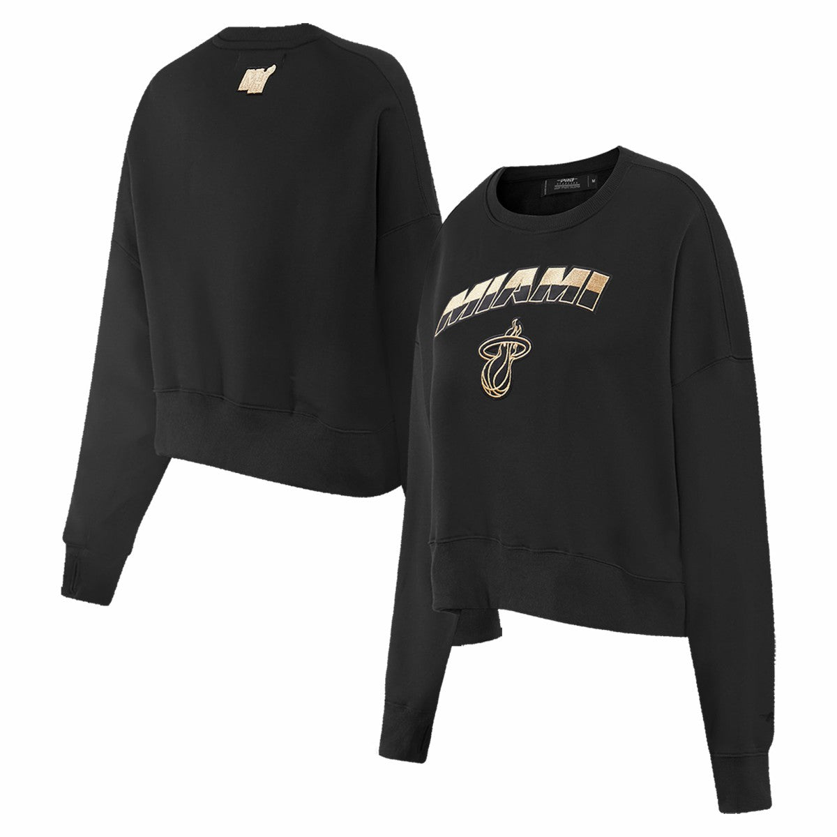 Miami Heat Pro Standard Women's Glam Cropped Pullover Sweatshirt - Black - NBA