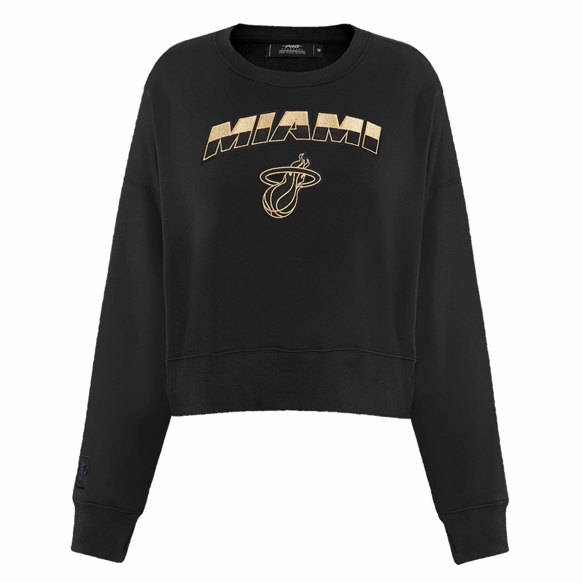 Miami Heat Pro Standard Women's Glam Cropped Pullover Sweatshirt - Black - NBA