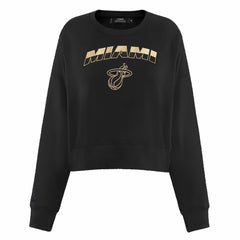 Miami Heat Pro Standard Women's Glam Cropped Pullover Sweatshirt - Black - NBA