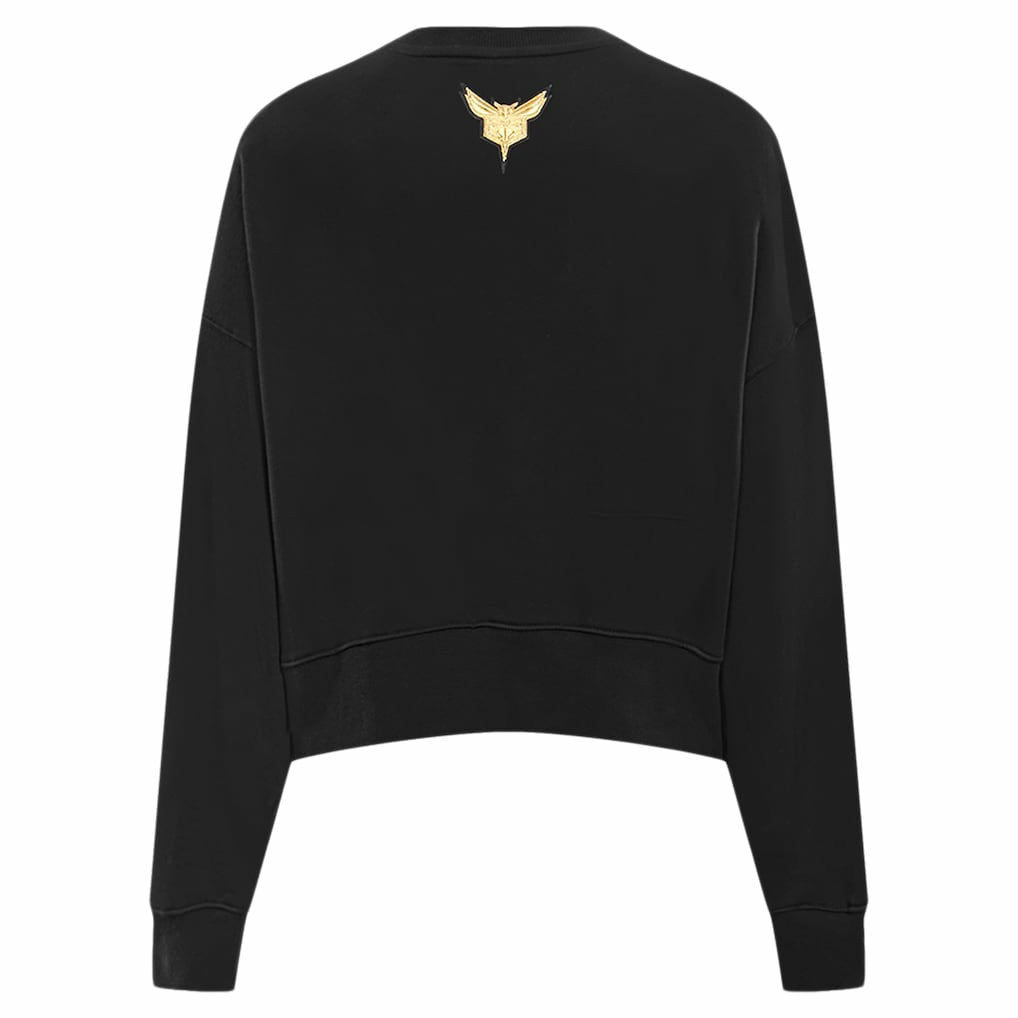 Charlotte Hornets Pro Standard Women's Glam Cropped Pullover Sweatshirt - Black - NBA