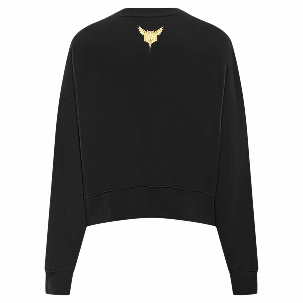 Charlotte Hornets Pro Standard Women's Glam Cropped Pullover Sweatshirt - Black - NBA