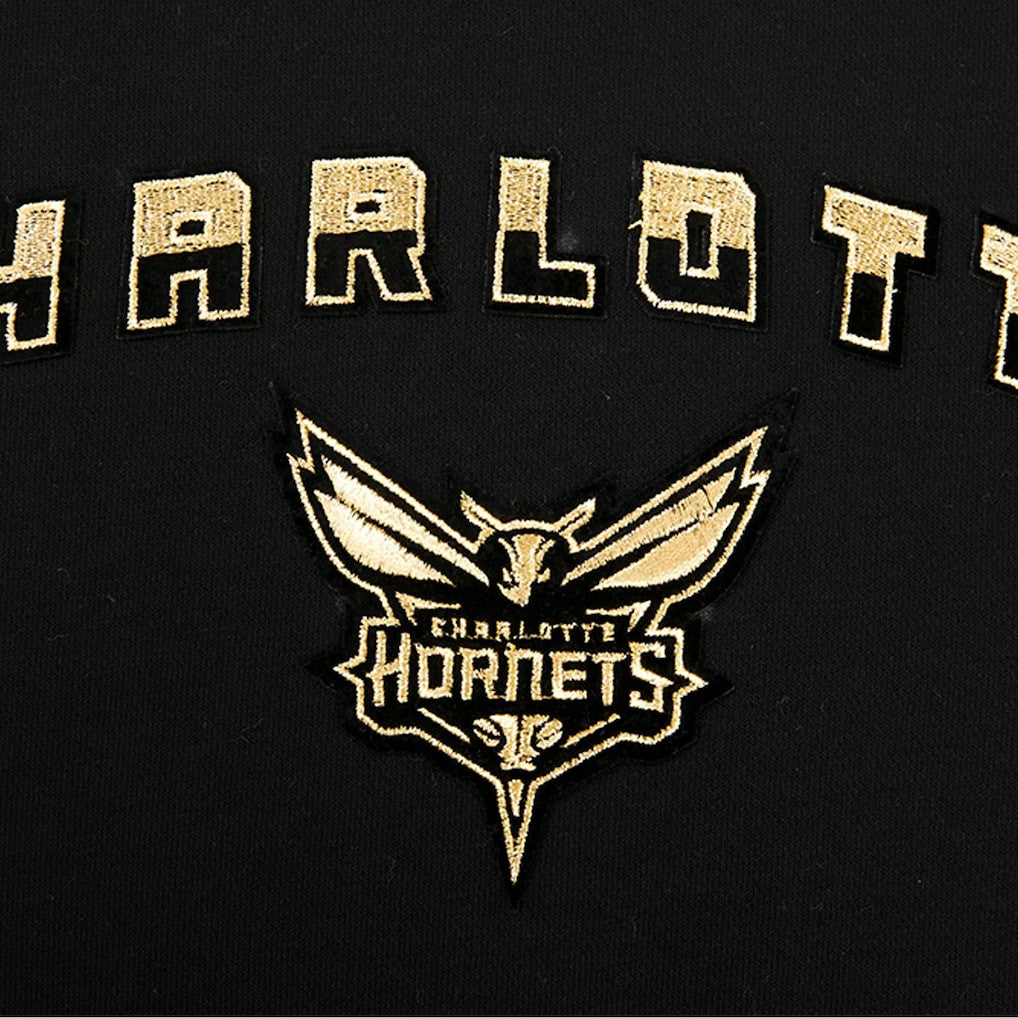 Charlotte Hornets Pro Standard Women's Glam Cropped Pullover Sweatshirt - Black - NBA