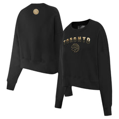 Toronto Raptors Pro Standard Women's Glam Cropped Pullover Sweatshirt - Black - NBA