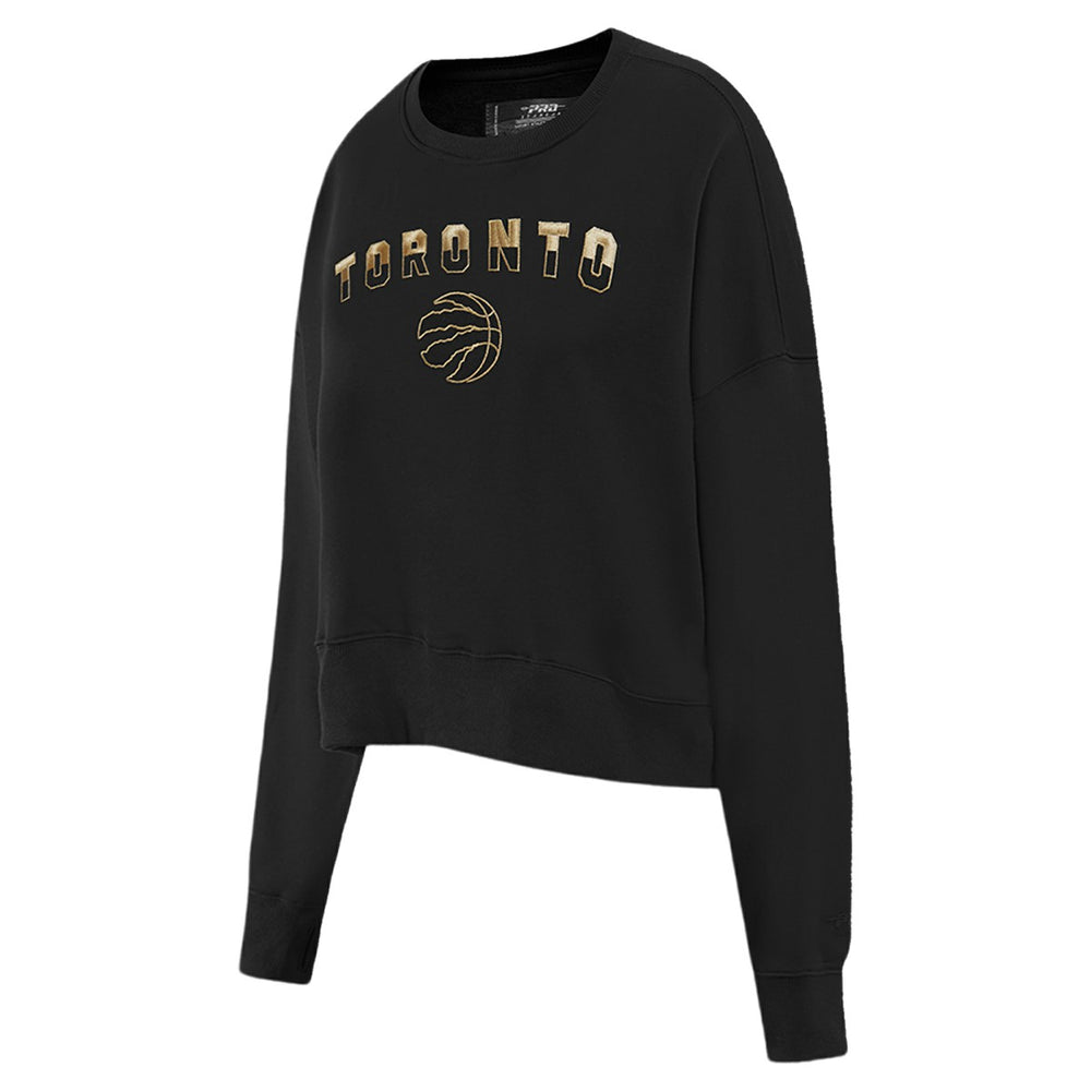 Toronto Raptors Pro Standard Women's Glam Cropped Pullover Sweatshirt - Black - NBA
