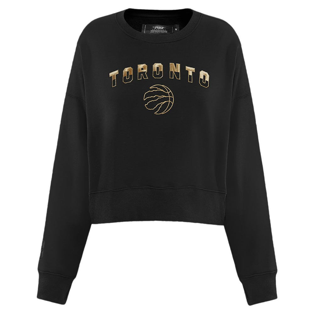 Toronto Raptors Pro Standard Women's Glam Cropped Pullover Sweatshirt - Black - NBA