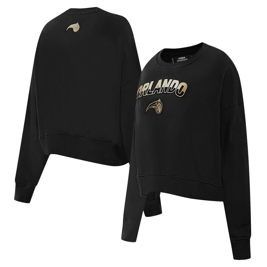 Orlando Magic Pro Standard Women's Glam Cropped Pullover Sweatshirt - Black - NBA
