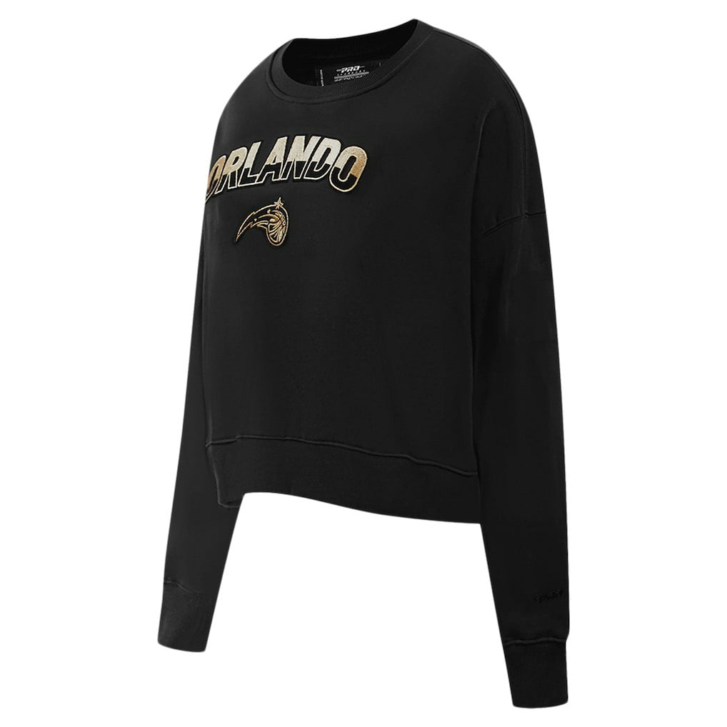 Orlando Magic Pro Standard Women's Glam Cropped Pullover Sweatshirt - Black - NBA