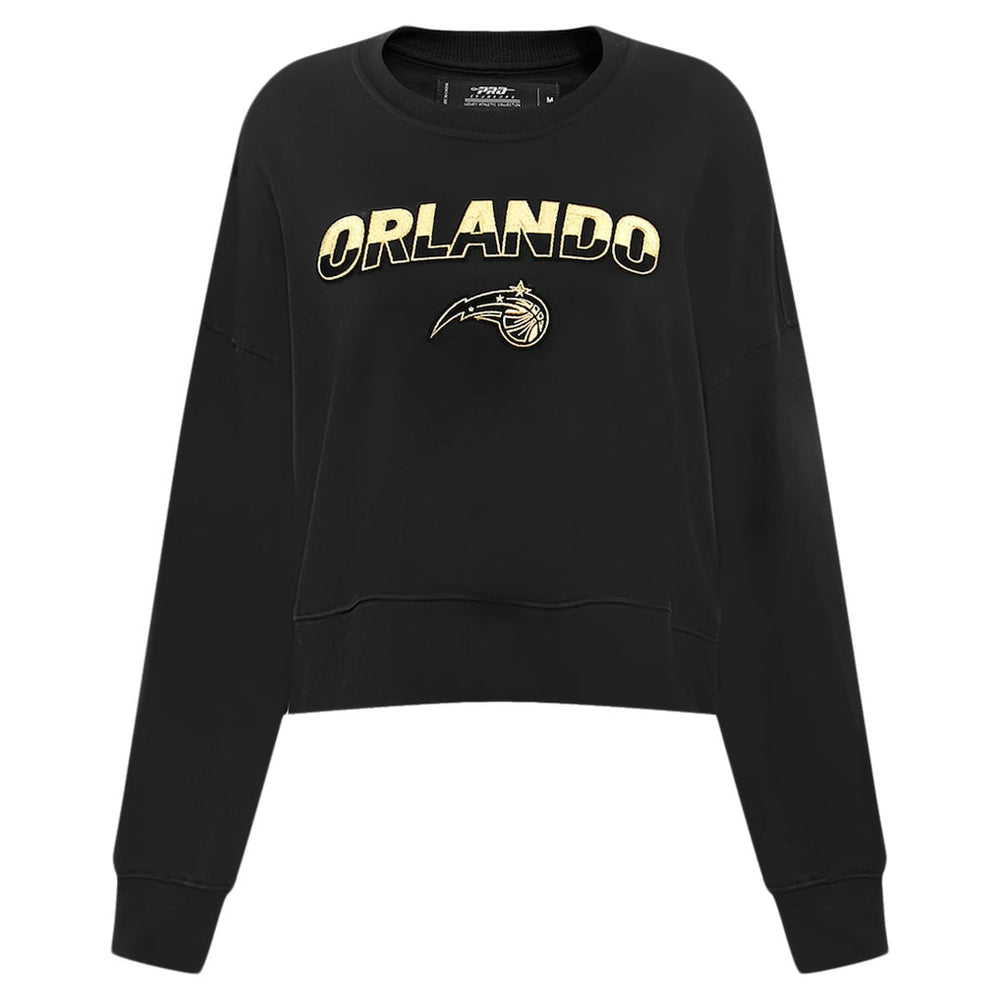 Orlando Magic Pro Standard Women's Glam Cropped Pullover Sweatshirt - Black - NBA