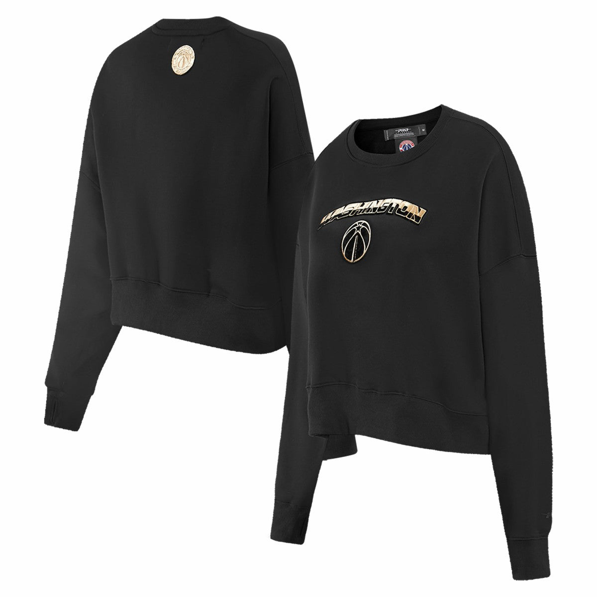 Washington Wizards Pro Standard Women's Glam Cropped Pullover Sweatshirt - Black - NBA
