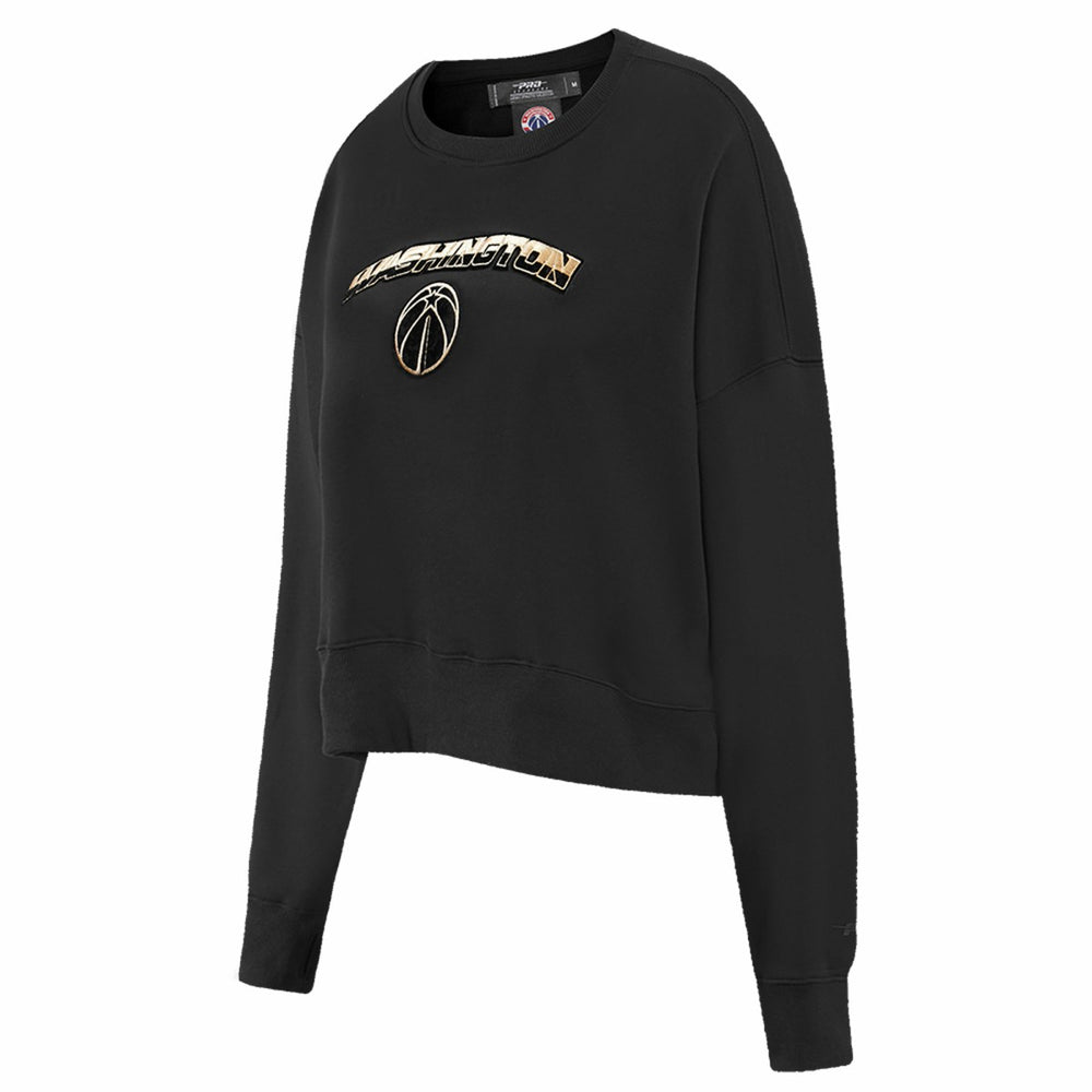 Washington Wizards Pro Standard Women's Glam Cropped Pullover Sweatshirt - Black - NBA