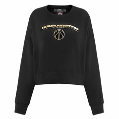 Washington Wizards Pro Standard Women's Glam Cropped Pullover Sweatshirt - Black - NBA
