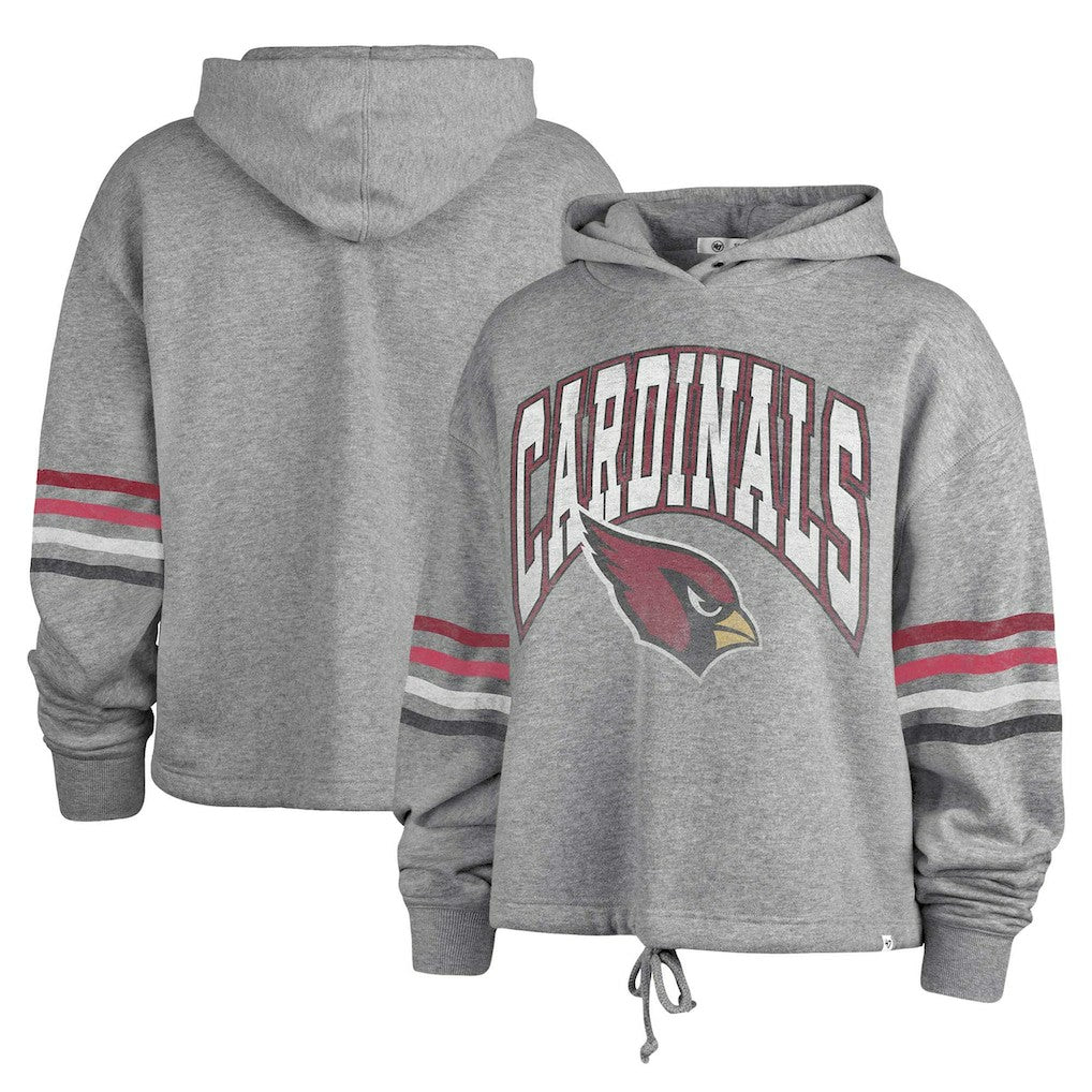 Arizona Cardinals '47 Women's Upland Bennett Pullover Hoodie Heather Gray | 47 brand