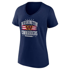 Washington Commanders Women's Americana V-Neck T-Shirt Navy | Fanatics