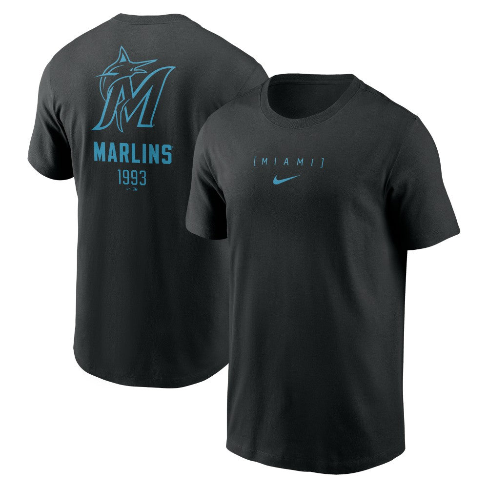 Miami Marlins Nike Large Logo Back Stack T-Shirt - MLB