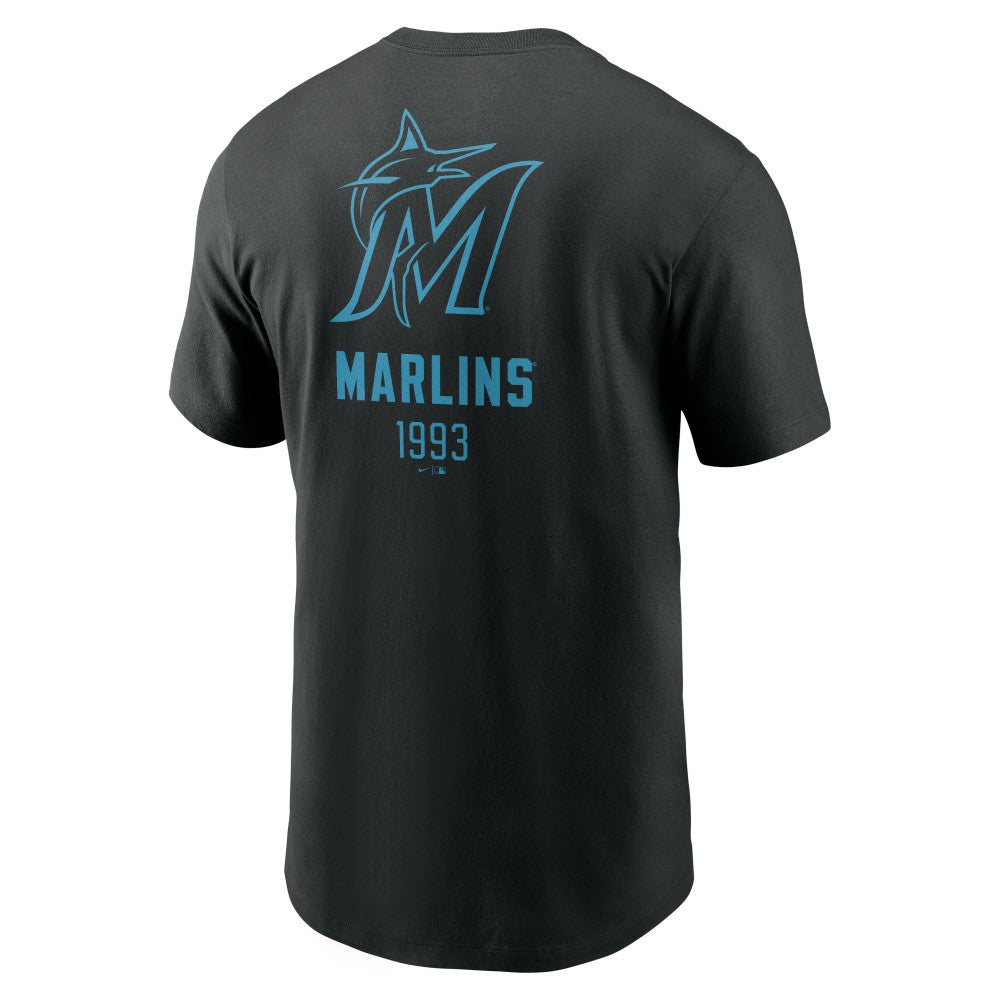 Miami Marlins Nike Large Logo Back Stack T-Shirt - MLB