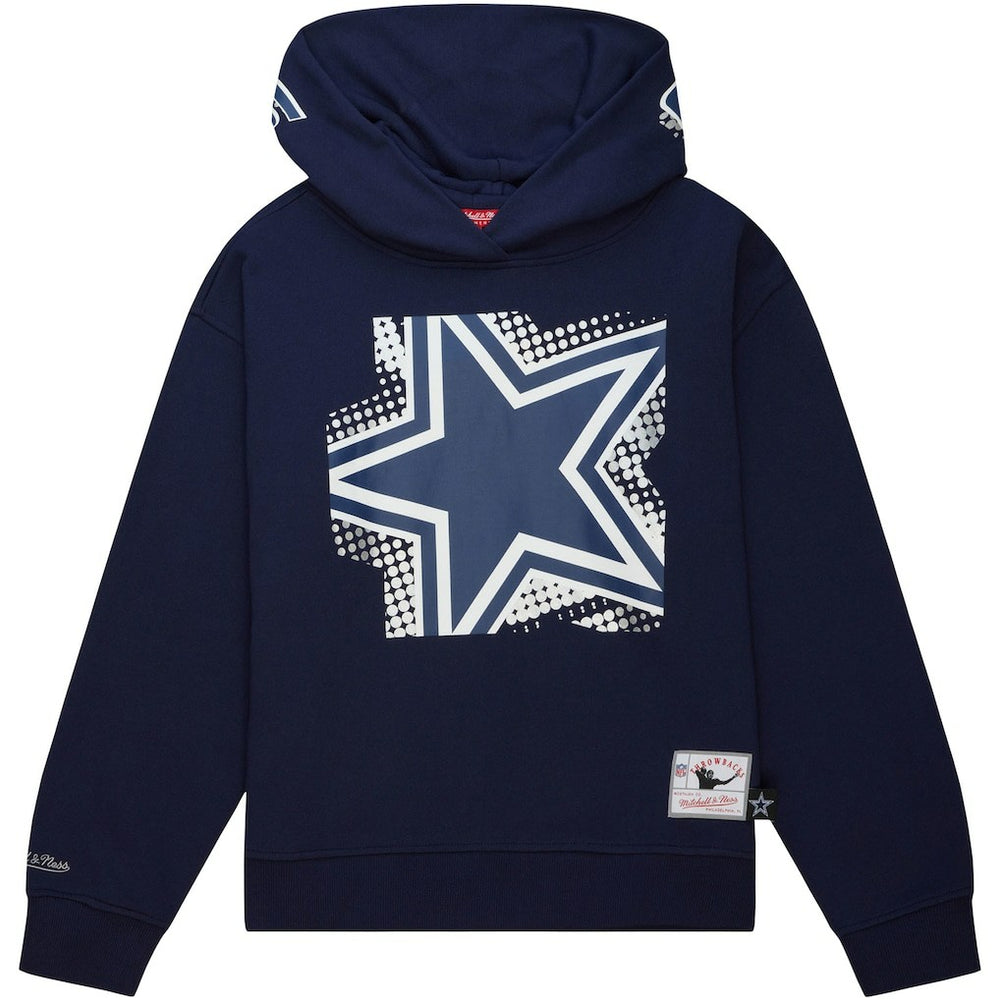 Dallas Cowboys Women's Gridiron Classics Big Face 7.0 Pullover Hoodie Navy | Mitchell & Ness