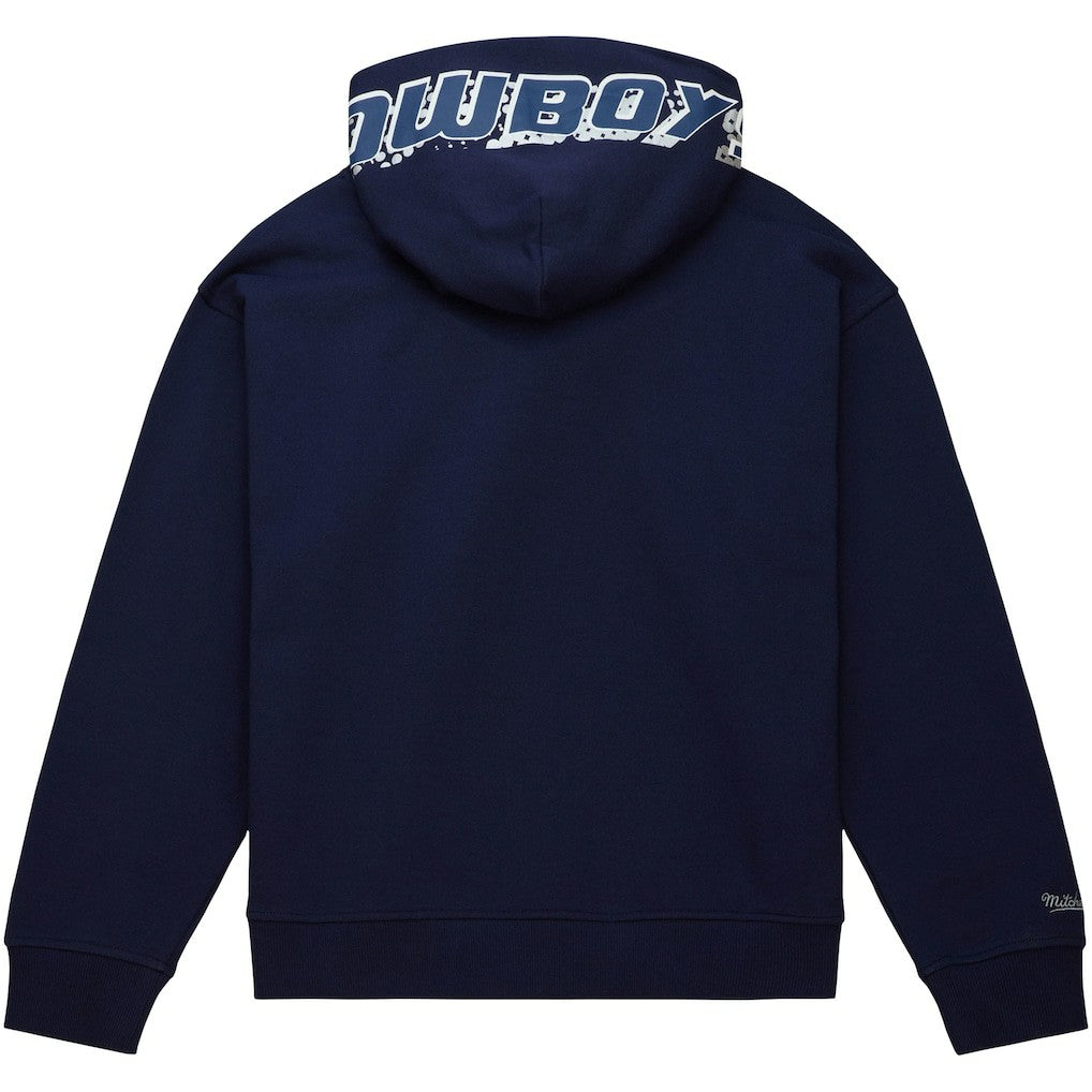 Dallas Cowboys Women's Gridiron Classics Big Face 7.0 Pullover Hoodie Navy | Mitchell & Ness