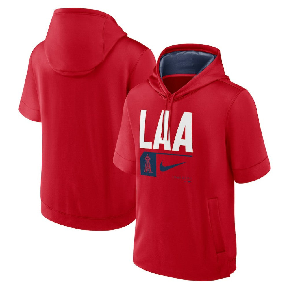 Los Angeles Angels Nike Tri Code Lockup Short Sleeve Pullover Hoodie - MLB