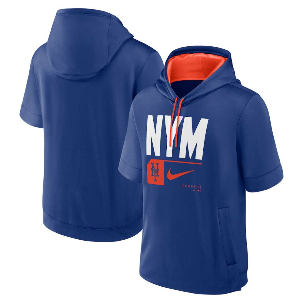 New York Mets Nike Tri Code Lockup Short Sleeve Pullover Hoodie - MLB