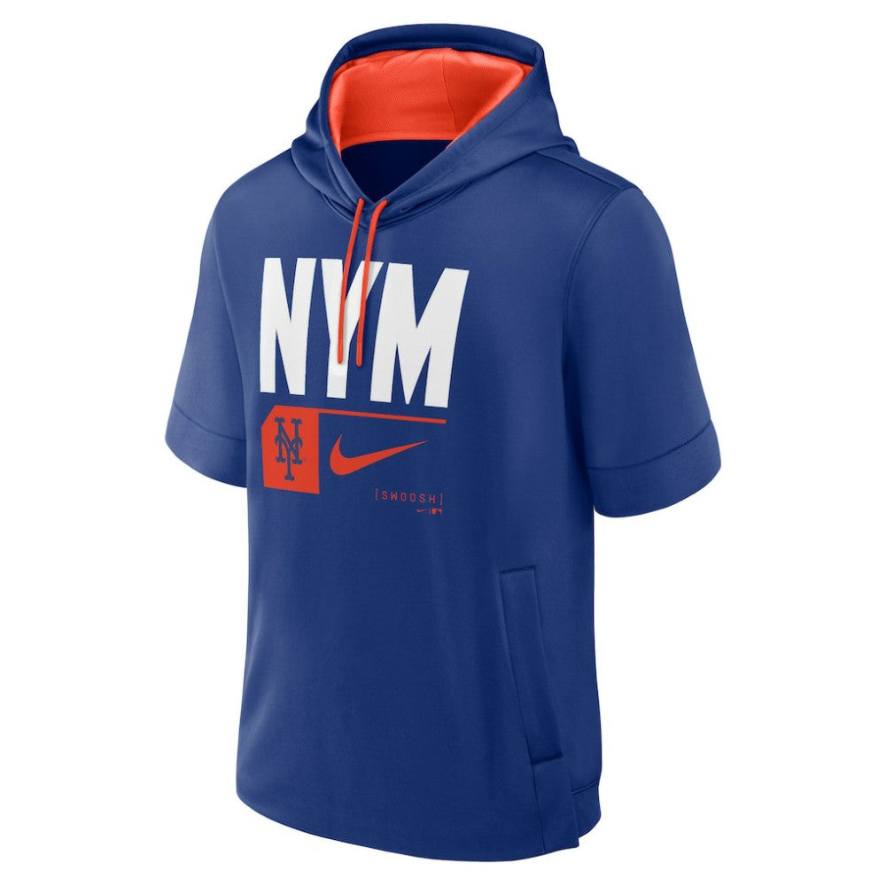 New York Mets Nike Tri Code Lockup Short Sleeve Pullover Hoodie - MLB