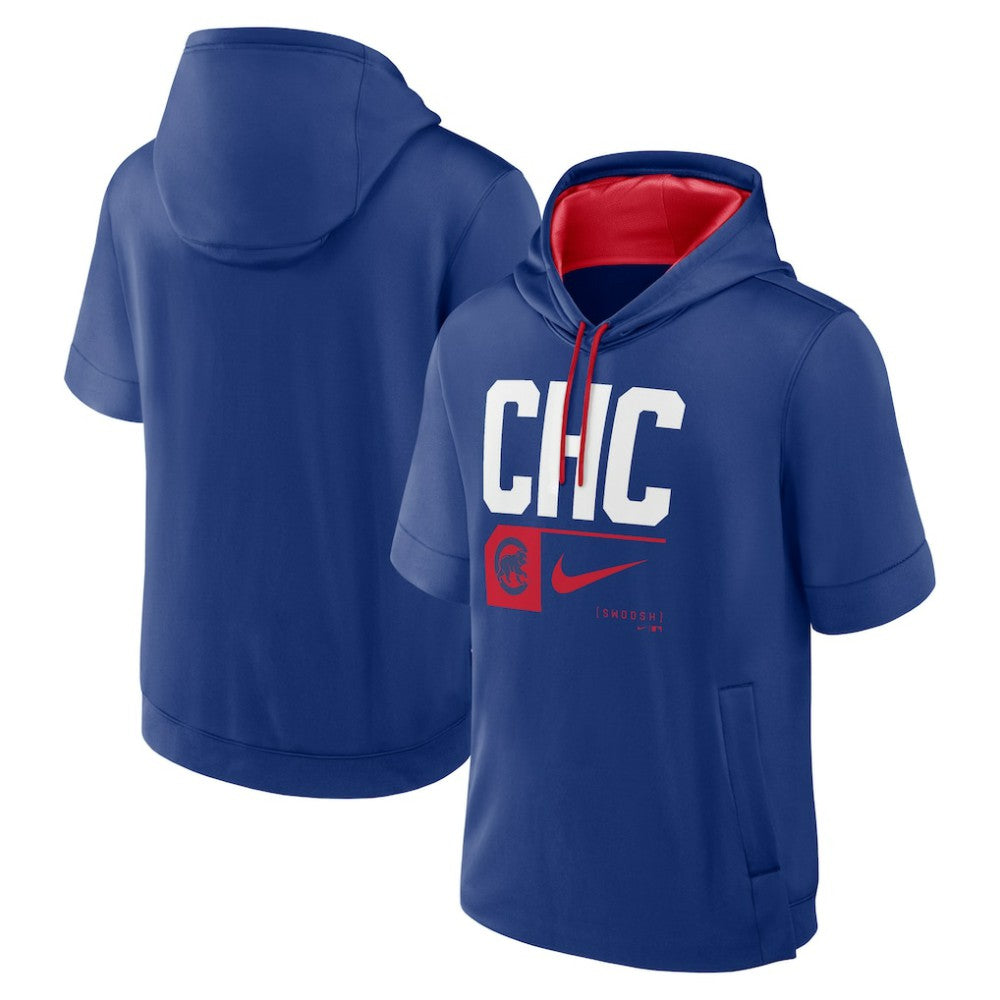 Chicago Cubs Nike Tri Code Lockup Short Sleeve Pullover Hoodie - MLB