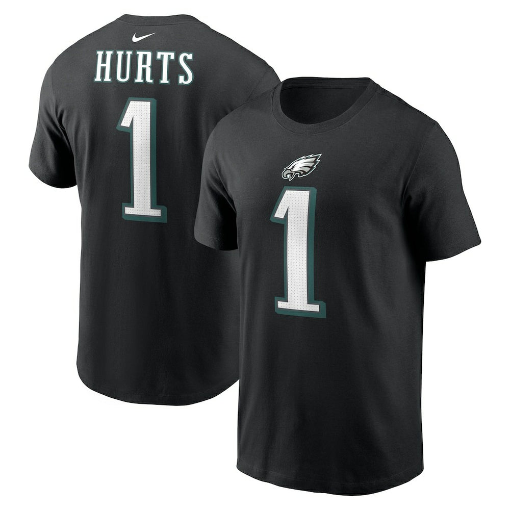 Jalen Hurts Philadelphia Eagles Player Name & Number T-Shirt Black | Nike for Sale
