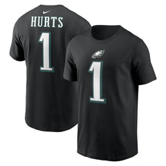 Jalen Hurts Philadelphia Eagles Player Name & Number T-Shirt Black | Nike for Sale