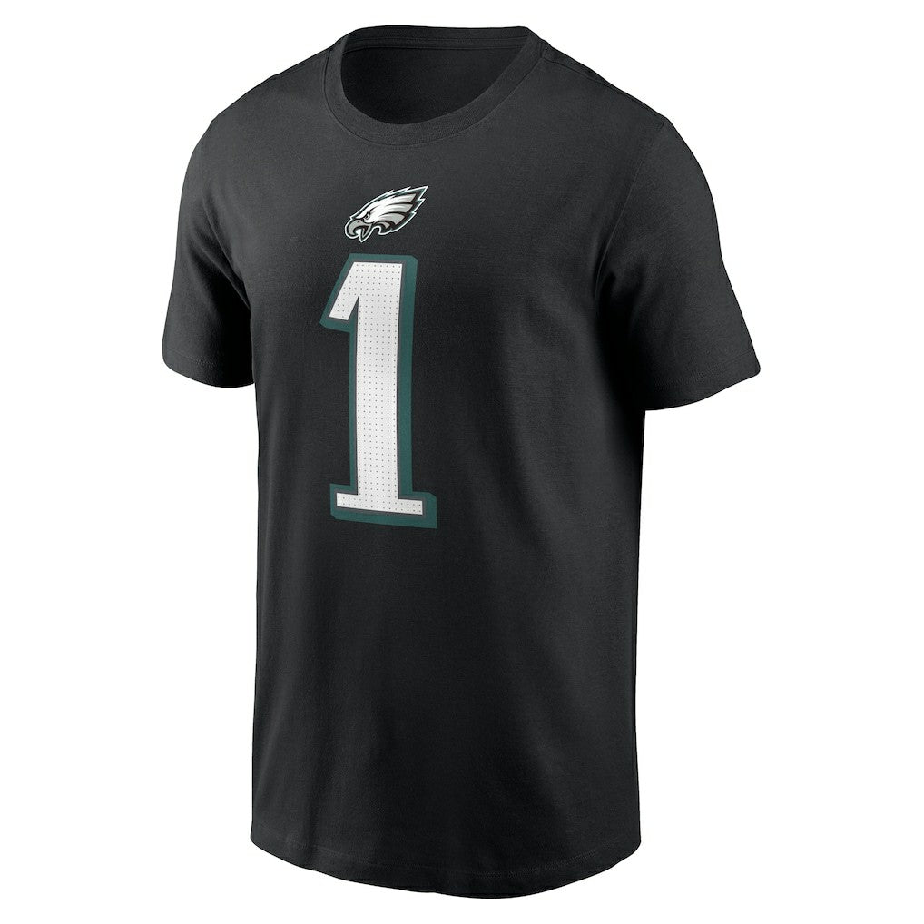 Jalen Hurts Philadelphia Eagles Player Name & Number T-Shirt Black | Nike for Sale