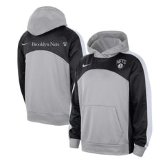 Brooklyn Nets Authentic Starting Five Force Performance Pullover Hoodie Silver/Black - NBA