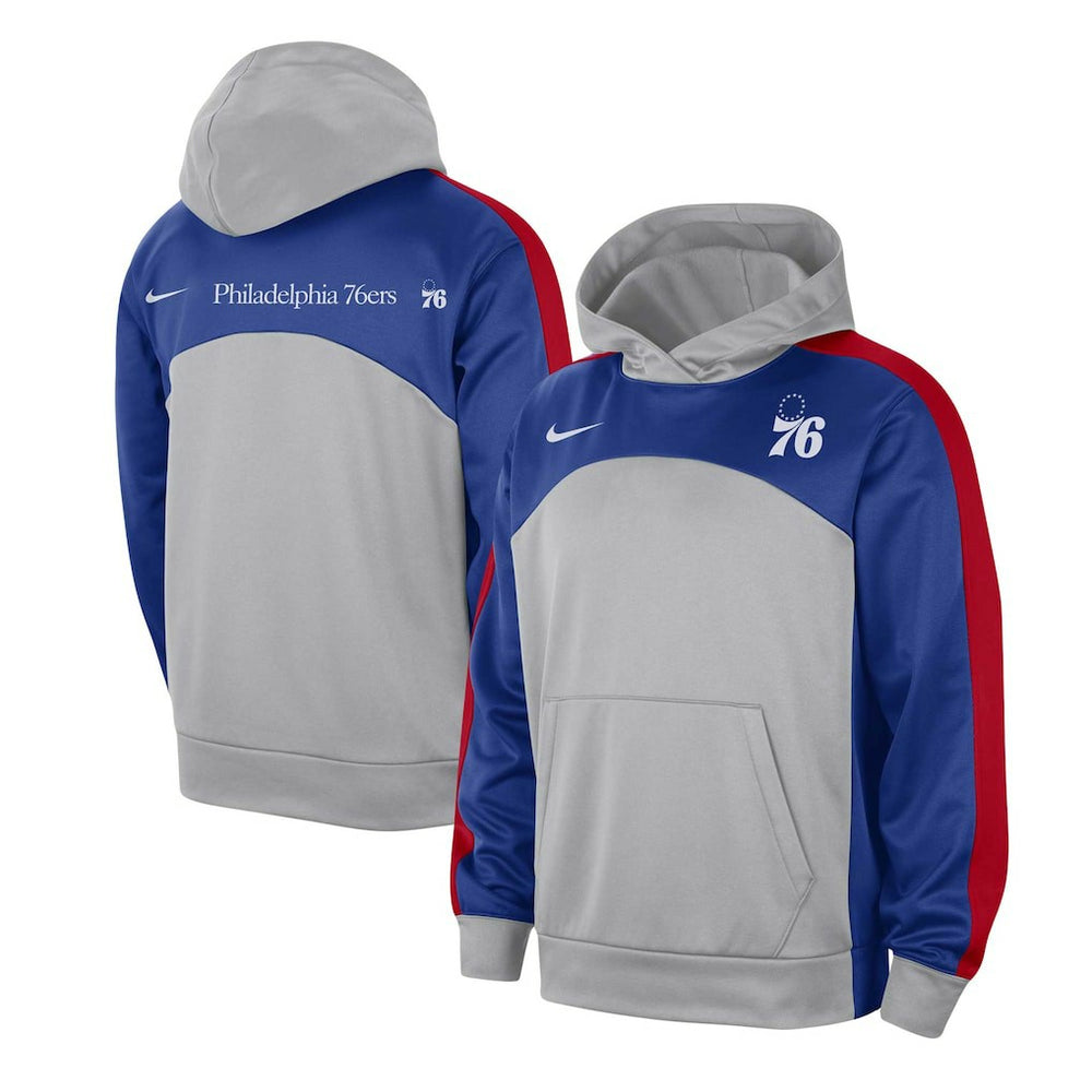 Philadelphia 76ers Authentic Starting Five Force Performance Pullover Hoodie Gray/Royal - NBA