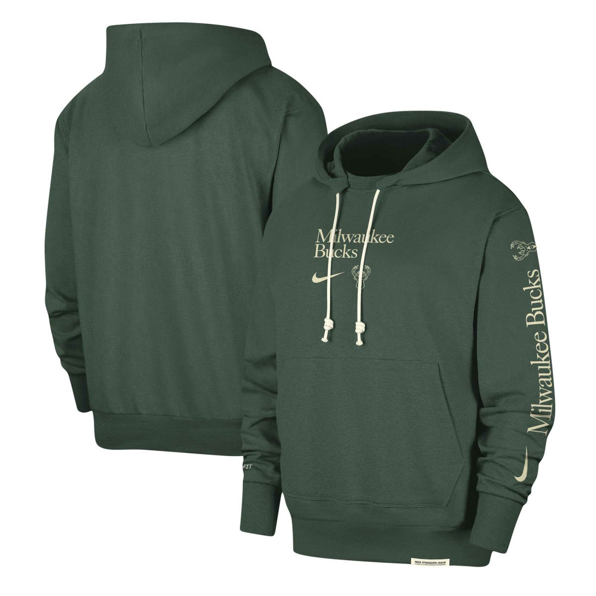 Milwaukee Bucks Authentic Performance Pullover Hoodie Hunter Green - NBA