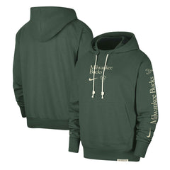 Milwaukee Bucks Authentic Performance Pullover Hoodie Hunter Green - NBA