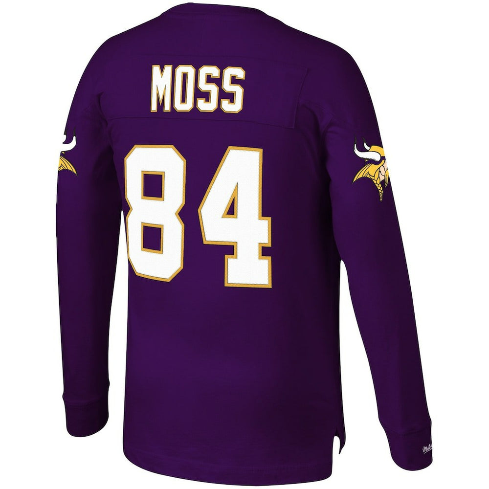 Randy Moss Minnesota Vikings Big & Tall Retired Player Name & Number Long Sleeve Top Purple | Mitchell & Ness