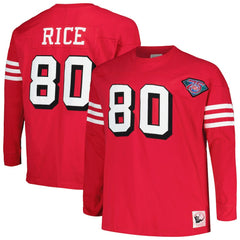 Jerry Rice San Francisco 49ers Big & Tall Cut & Sew Player Name & Number Long Sleeve T-Shirt Scarlet | Mitchell & Ness