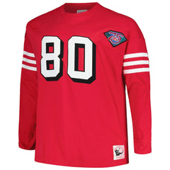Jerry Rice San Francisco 49ers Big & Tall Cut & Sew Player Name & Number Long Sleeve T-Shirt Scarlet | Mitchell & Ness