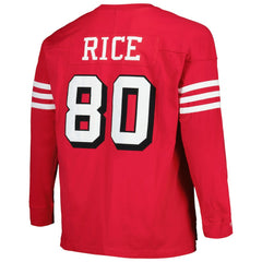 Jerry Rice San Francisco 49ers Big & Tall Cut & Sew Player Name & Number Long Sleeve T-Shirt Scarlet | Mitchell & Ness