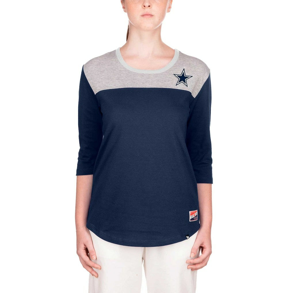 Dallas Cowboys New Era Women's 3/4 Sleeve T-Shirt Navy | NFL