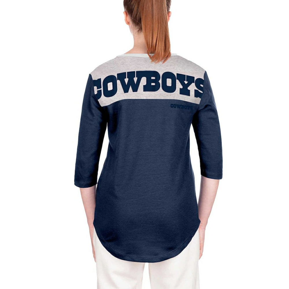 Dallas Cowboys New Era Women's 3/4 Sleeve T-Shirt Navy | NFL