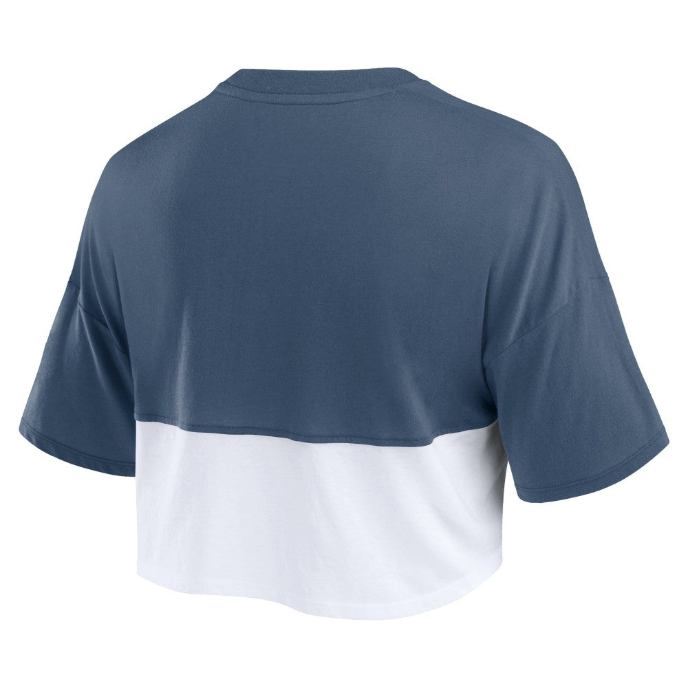 Houston Astros Fanatics Women's Color Split Boxy Cropped T-Shirt - MLB