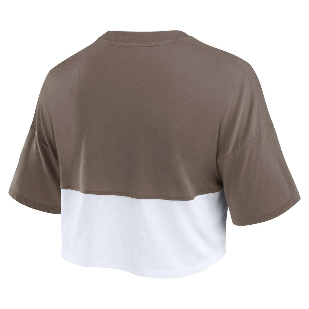 San Diego Padres Fanatics Women's Color Split Boxy Cropped T-Shirt - MLB