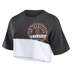 San Francisco Giants Fanatics Women's Color Split Boxy Cropped T-Shirt - MLB