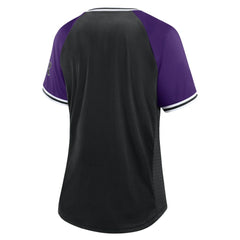 Colorado Rockies Fanatics Women's Glitz & Glam League Diva Raglan V-Neck T-Shirt - MLB