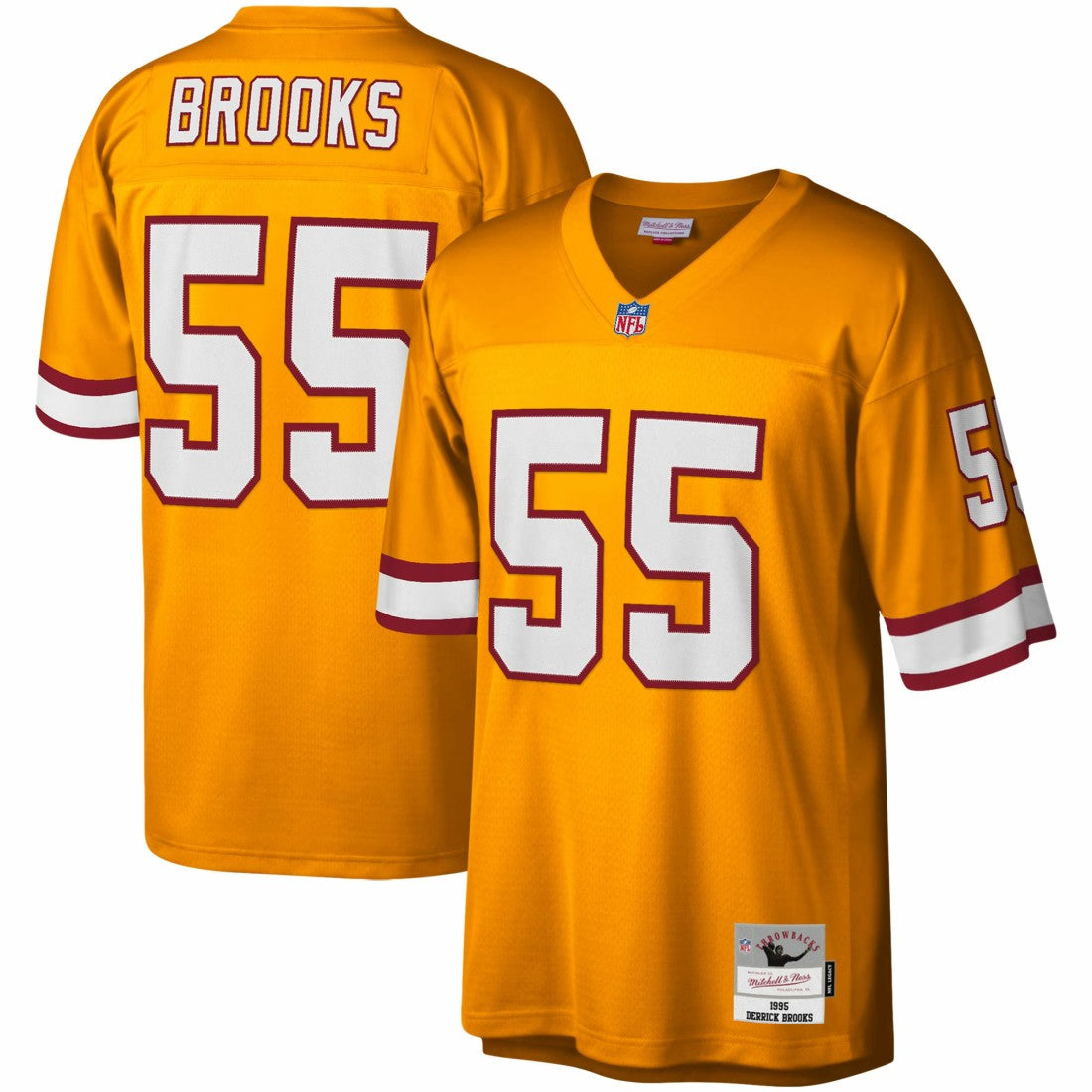 Derrick Brooks Tampa Bay Buccaneers Big & Tall 1995 Legacy Retired Player Jersey Orange | Mitchell & Ness