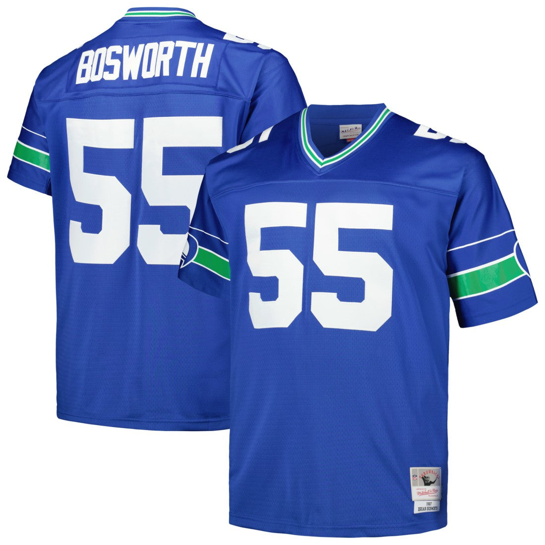 Brian Bosworth Seattle Seahawks Big & Tall 1987 Legacy Retired Player Jersey Royal | Mitchell & Ness