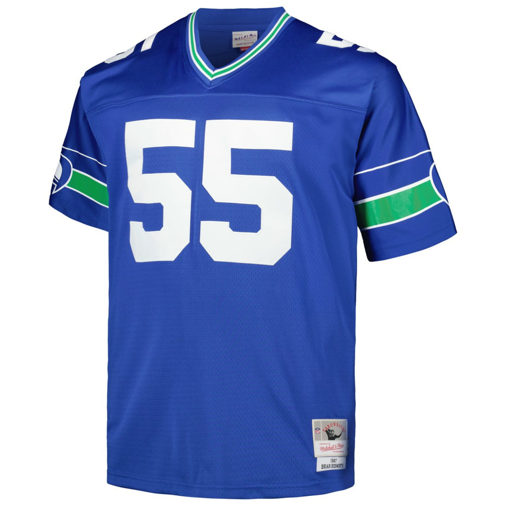 Brian Bosworth Seattle Seahawks Big & Tall 1987 Legacy Retired Player Jersey Royal | Mitchell & Ness