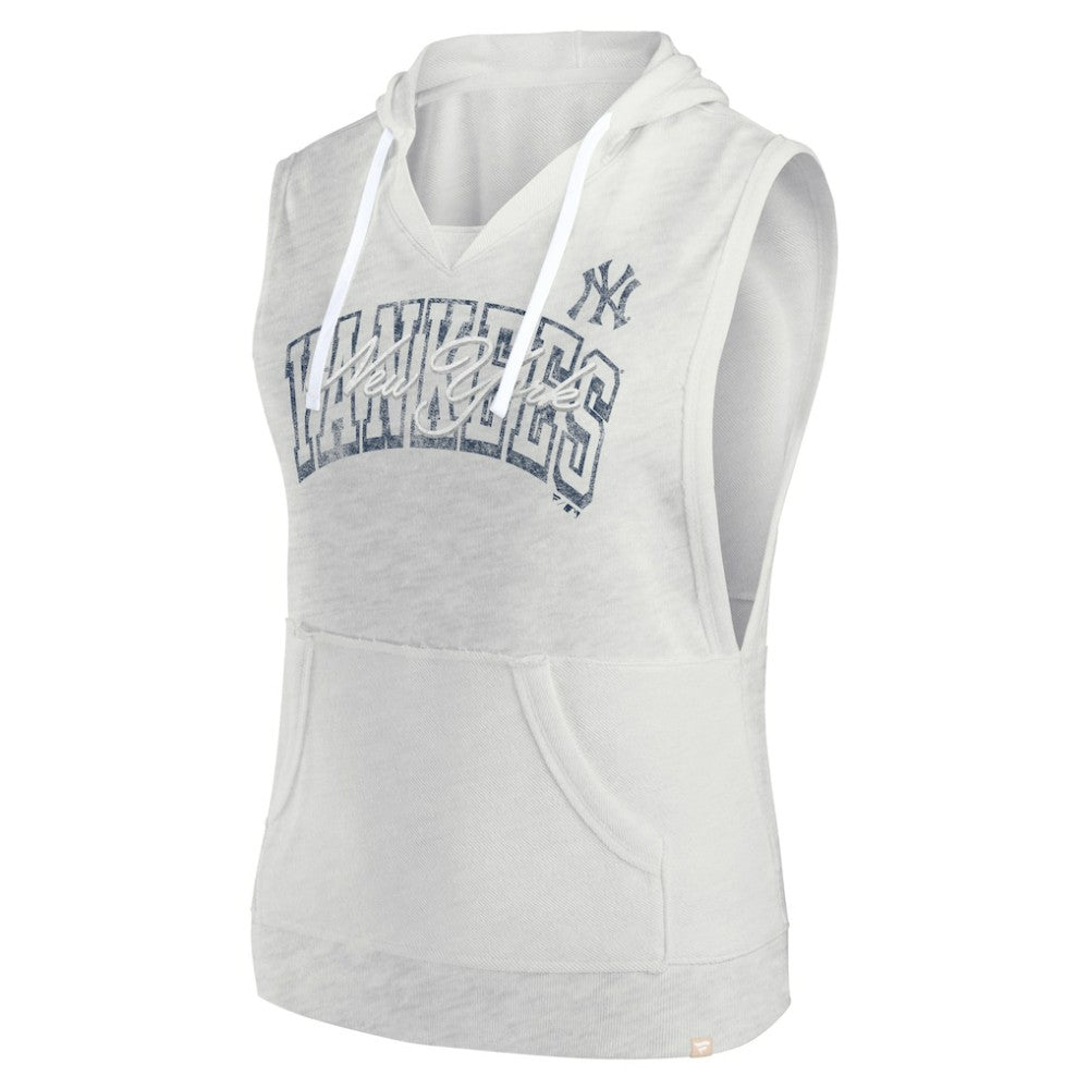 New York Yankees Fanatics Women's Lounge Script Sleeveless Pullover Hoodie - MLB
