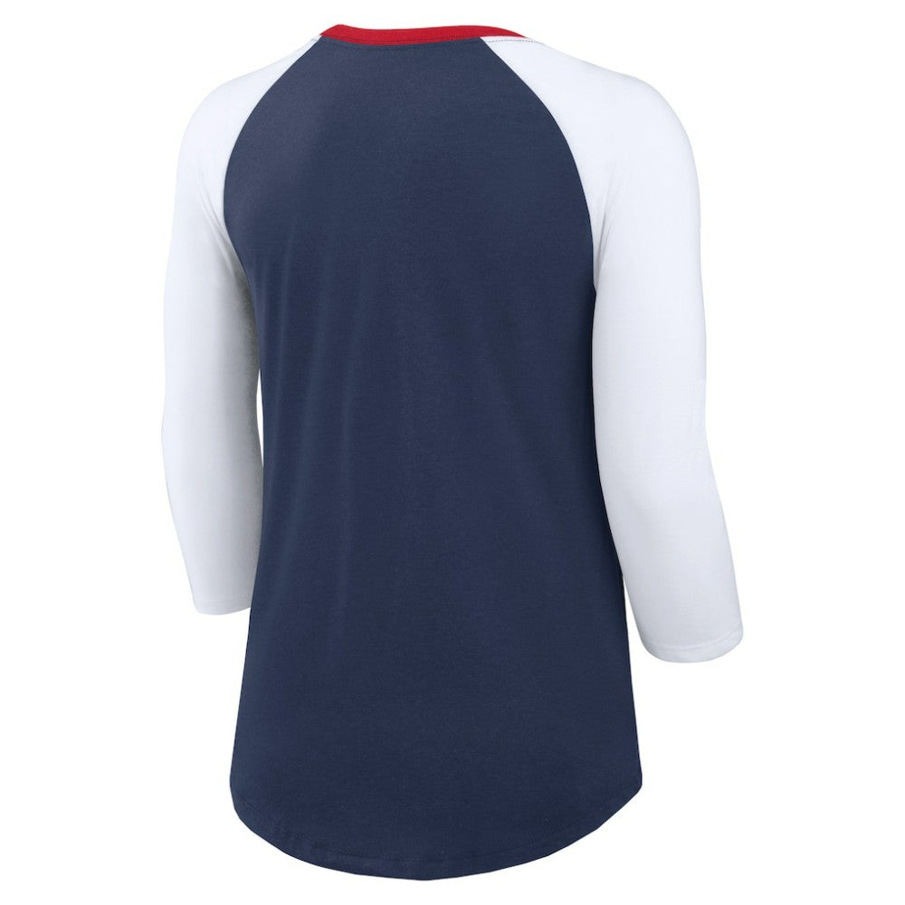 Atlanta Braves Nike Women's Knockout Arch 3/4-Sleeve Raglan Tri-Blend T-Shirt - MLB