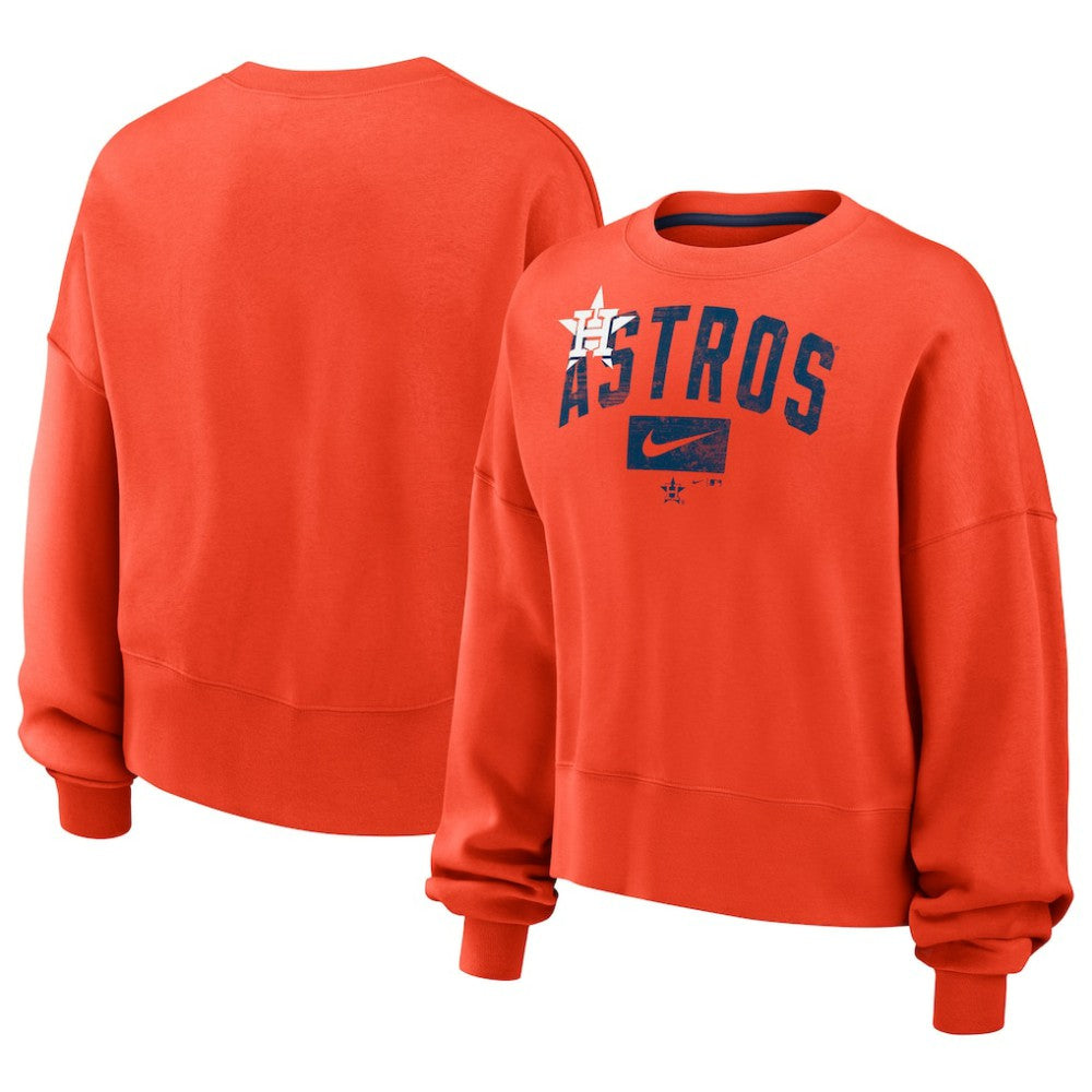 Houston Astros Nike Women's Oversized Cropped Pullover Sweatshirt - MLB