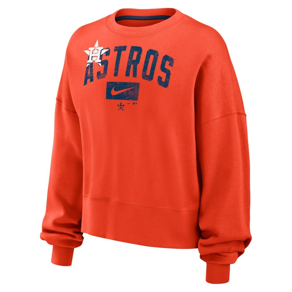 Houston Astros Nike Women's Oversized Cropped Pullover Sweatshirt - MLB