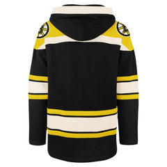 Boston Bruins '47 100th Anniversary Superior Lacer Pullover Hoodie - Black - NHL